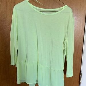 Lime green peplum top